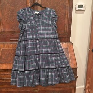 Roller Rabbit Inverness Plaid Pippa Dress In Green Size XL. EUC.